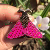Image 2 of Moth enamel pin // pink