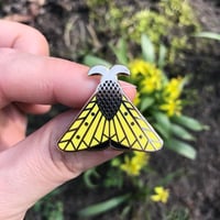 Image 1 of Moth enamel pin // yellow
