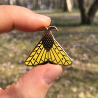 Image 2 of Moth enamel pin // yellow