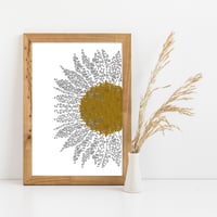 Image 1 of Sunflower print // Bees // A5 or A4