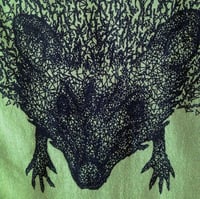 Image 3 of Hedgehog // animal print on green t-shirt // ladies