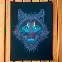 Image 3 of Dark wolf print // A5 or A4