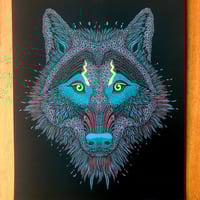 Image 4 of Dark wolf print // A5 or A4