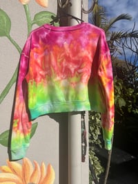 Image 2 of Ice dyed women’s cropped tie dye jumper size S