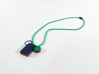 Image 1 of Formica Shape Necklace - Navy and Green and Grey 