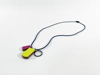 Image 2 of Formica Shape Necklace - Grey and Chartreuse and Fuchsia 