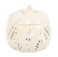 Image 1 of OFF WHITE AUTUMN LEAVES PUMPKIN OIL BURNER