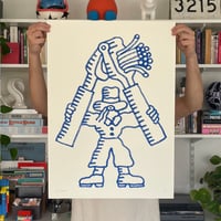 Image 2 of 'THE GARLIC GUARDIAN' SCREENPRINT (Red or Blue)