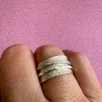 Image 2 of Raw Silk Textured Sterling Silver Spinner Ring