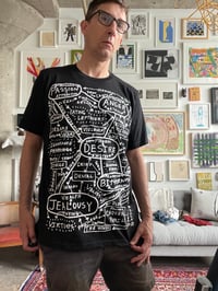 Image 4 of thoughts diagram t-shirt, as featured in the ꜱᴀᴅ ᴜɴɪᴄᴏʀɴ zine 