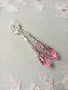 Roaring 20s Flapper Earrings, Candy Pink & Silver, Pierced or Clip On