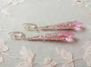 Roaring 20s Flapper Earrings, Candy Pink & Silver, Pierced or Clip On