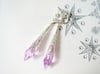 Roaring 20s Flapper Earrings, Lilac & Silver, Pierced or Clip On