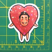 Holographic Heart Guy Sticker