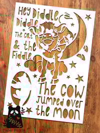 Hey Diddle Diddle Papercut Template