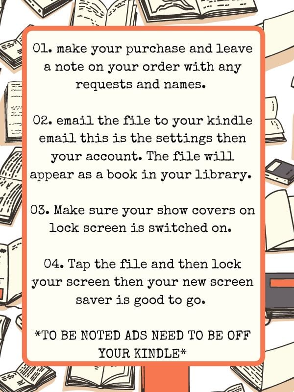 Image of Kindle Screen savers personalised 