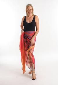 Image 1 of SUNSET  SILK MIX SARONG