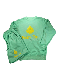 Image 1 of Luxury Short Set: Mint Green + Yellow