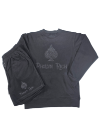 Image 1 of Luxury Short Set: Black on Black