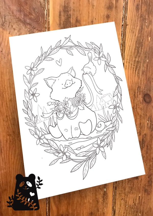 Image of Piggy Colouring Sheet