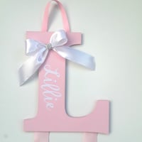 Image 1 of Personalised bow holder,Letter ribbon bow holder,Personalised clip holder