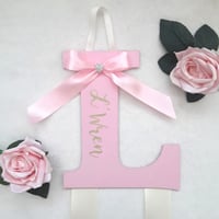 Image 2 of Personalised bow holder,Letter ribbon bow holder,Personalised clip holder