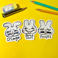 Image 2 of White Bunny Sticker Set