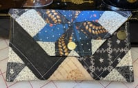 Image 1 of Black & Blue Quilt Block Wallet