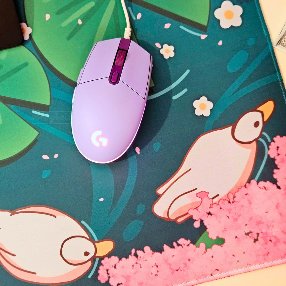 Image of Duck Pond Deskmat 🦆🌸 [90x40cm Size!]