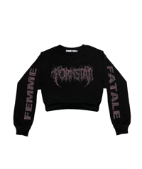 METAL BLADE BARBIE CROPPED CREWNECK