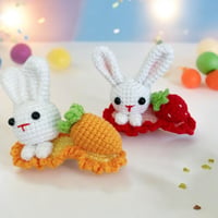  Hair clip - Bunny with carrot or strawberry 