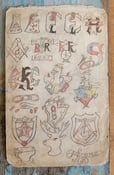 Image of antique 1900s original w.h. wilson eagle fraternal foe ioof fcb tattoo flash 5x7.5