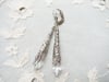 Roaring 20s Flapper Earrings, Clear & Antique Silver, Pierced or Clip On 