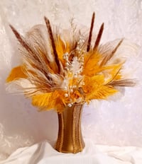 Image 1 of Florals and Feathers in Gold