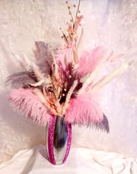 Image 2 of Florals and Feathers in Pink