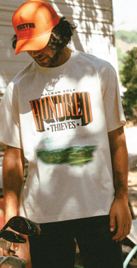 Image 2 of 100 THIEVES X MALBON HORIZON TEE - CREAM (LARGE) [2024]