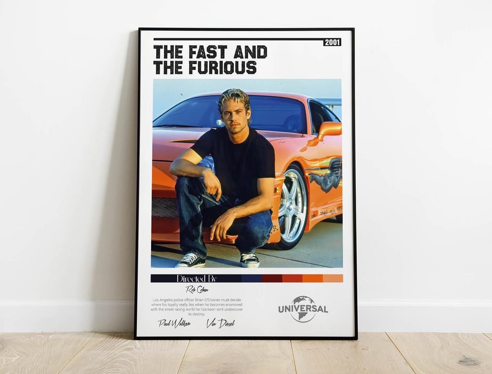 The Fast and the Furious - Paul Walker Movie Poster