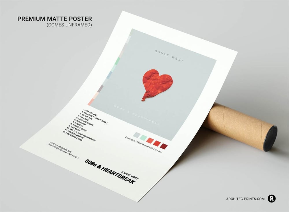 Kanye West - 808s & Heartbreak Music Album Poster