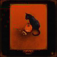 Image 1 of Morticia & A Pumpkin Fine Art Print