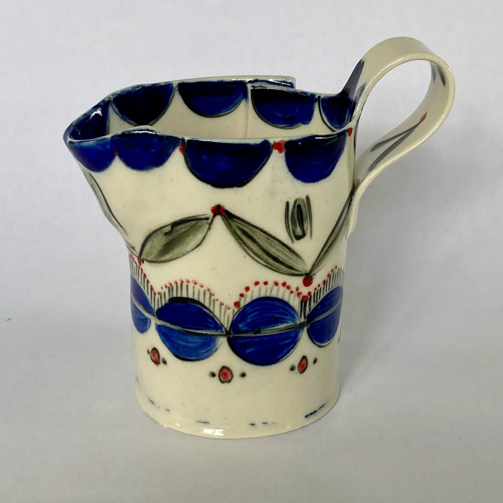 Image of Blue scalloped pattern jugs