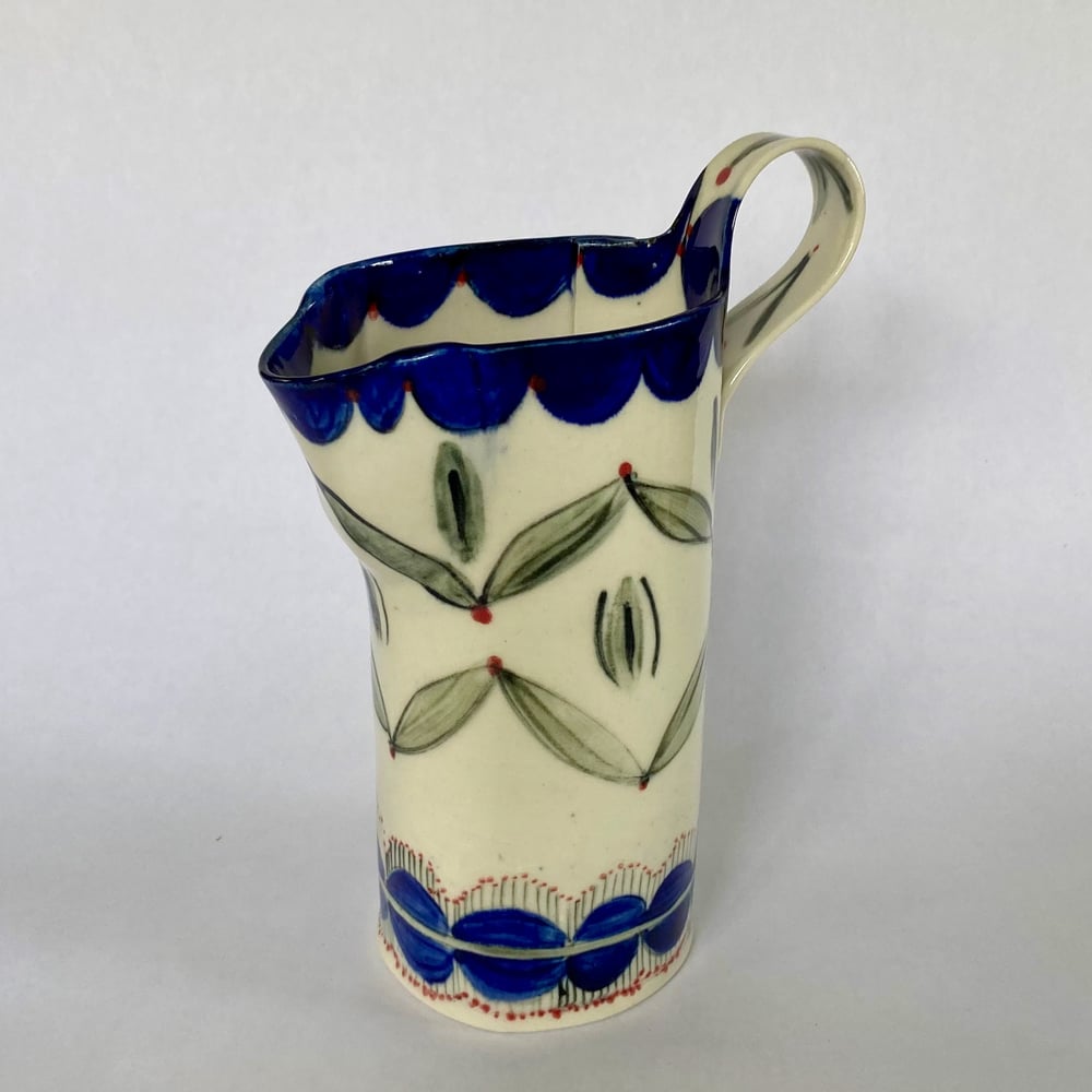 Image of Blue scalloped pattern jugs