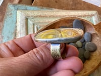 Image 1 of Mixed Metal Bumblebee Jasper Ring / n50