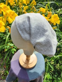 Image 1 of Linen Elastic Hair Covering in Taupe