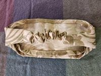 Image 4 of Linen Elastic Hair Covering in Beige & Olive Tropical 