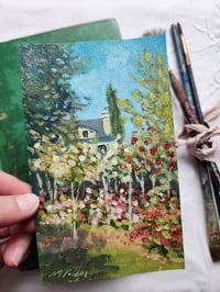 Image 1 of Rose Tree Cottage -Original Acrylic Painting