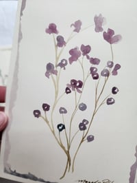 Image 3 of Dreamy Purple Blooms -Original Watercolor Painting