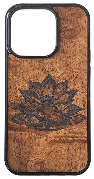 Image of Lotus Koa wood phone case