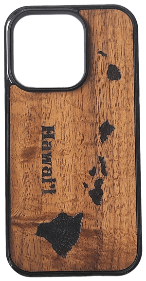 Image of Hawaiian island chain Koa wood phone case