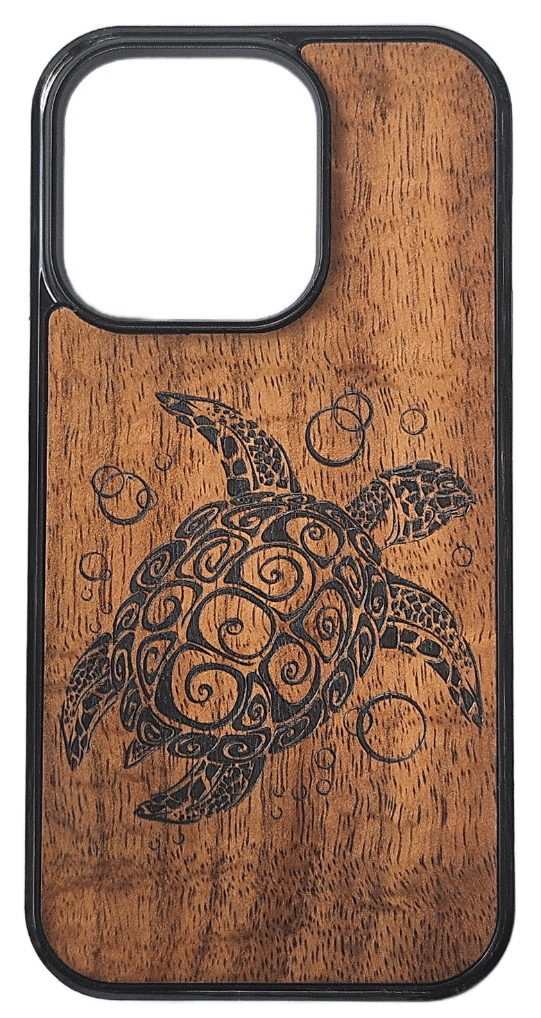 Image of Tribal Honu Koa wood phone case