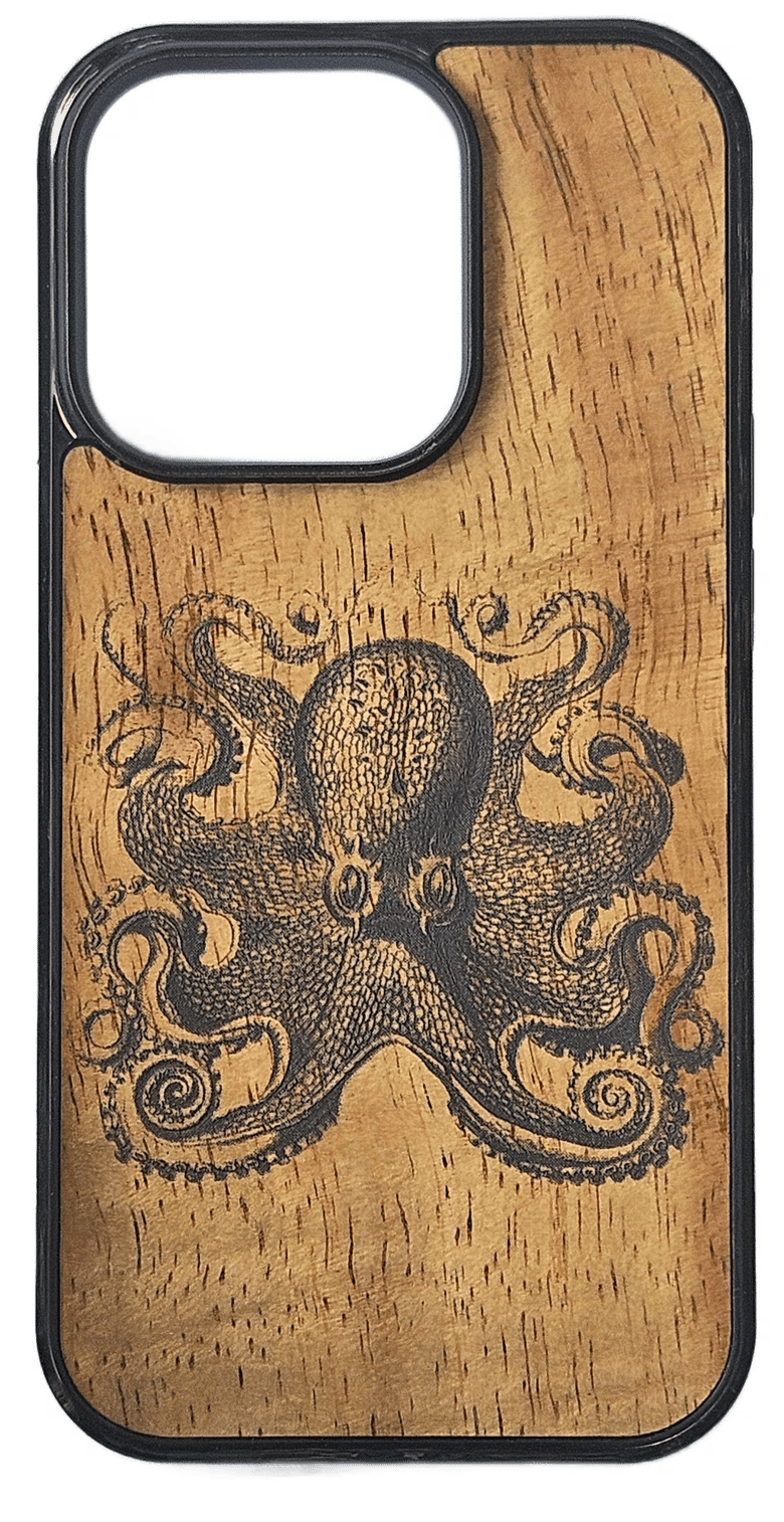 Image of Octopus Koa wood phone case